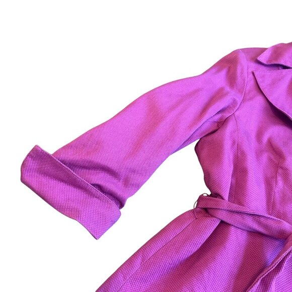 Sandro Sportswear Bold Purple Blazer Button-Down Textured Cotton Size Large - Picture 3 of 11
